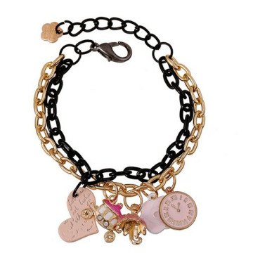 2015 fashion metal bracelet flower heart charm bracelets wholesale jewelry